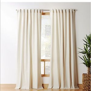 *Set of 4* Natural Tan Basketweave Curtain Panel